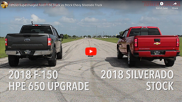 HP650 Supercharged Ford F150 Truck vs Stock Chevy Silverado Truck